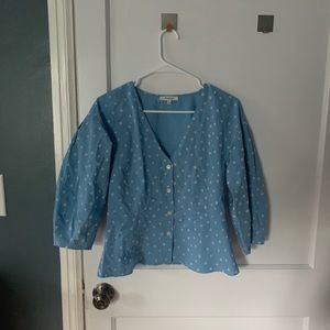 NWOT Madewell Polka Dot Blouse